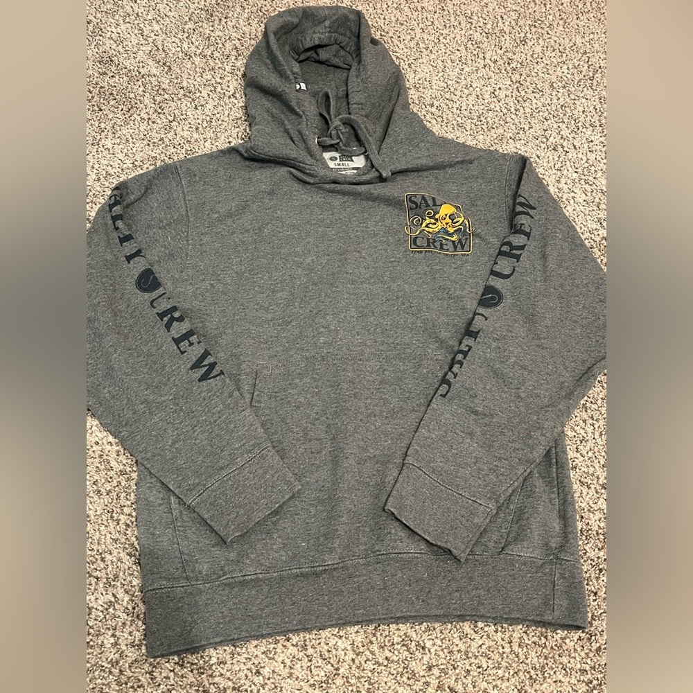 Salty Crew Charcoal Hoodie with Gold Logo